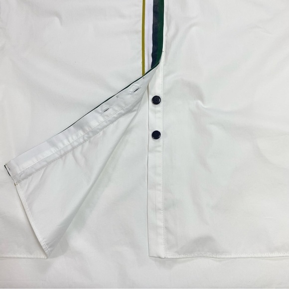 ZARA Trf Front Stripe Piping Tape Shirt-Dress in White - Picture 9 of 10